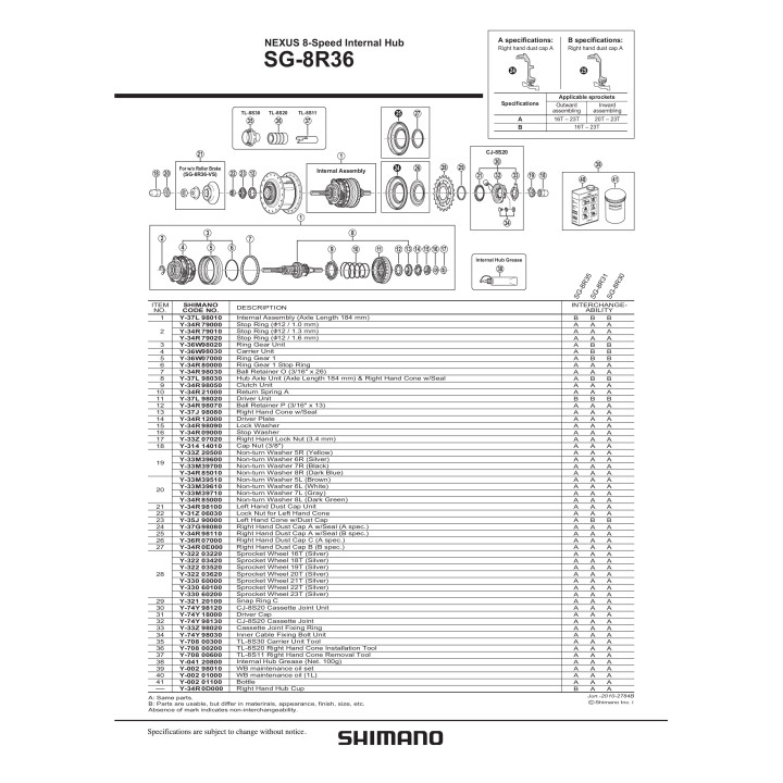 Ansamblu Shimano SG-8R36 184mm - Piese bicicletă