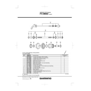 Caseta Shimano FH-M960 Completă + Garnitura Praf