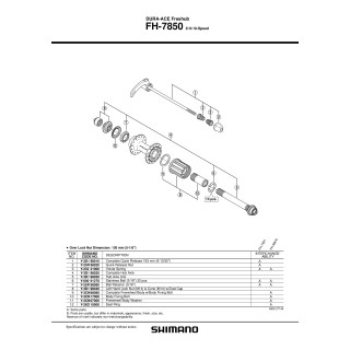 Con Shimano FH-7850 Stânga M14 + Garnitura Praf