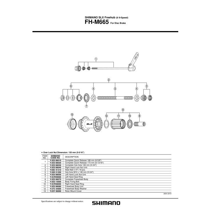 Con Shimano FH-M665 Dreapta - Piesa Originala