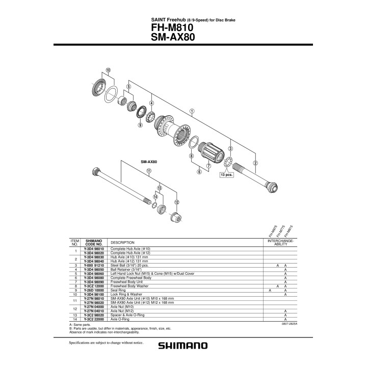Colivie cu Bile Shimano FH-M810 3/16"