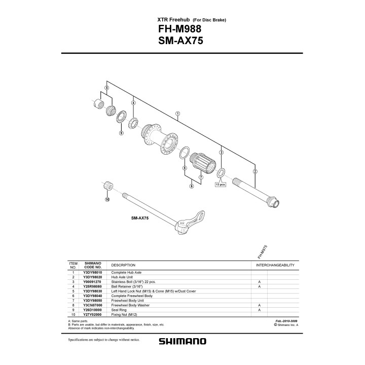 Caseta Shimano FH-M988 - Piesa Transmisie Bicicleta