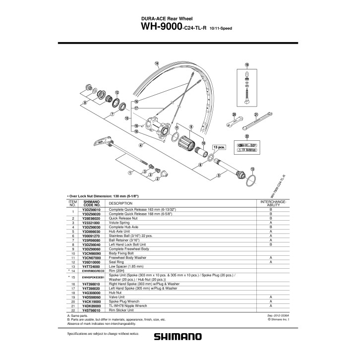 Caseta Shimano WH-9000 Complet