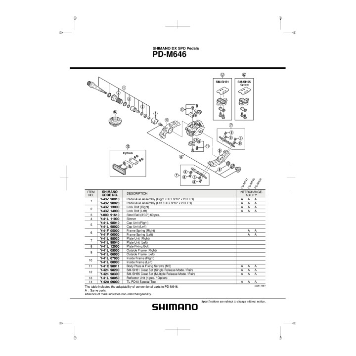 Plăcuțe Pedale Shimano PD-M535 cu Șuruburi M5