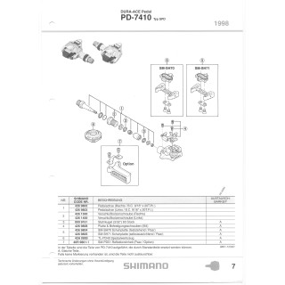 Plăcuțe Pedale Shimano PD-7410 + Șuruburi M4