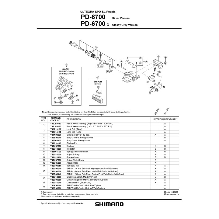 Șurub fixare Shimano PD-6700C - plăcuțe pedale