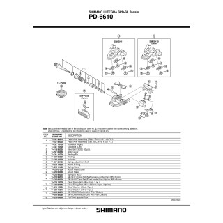 Ansamblu Ax Pedala Shimano PD-6610 Stanga