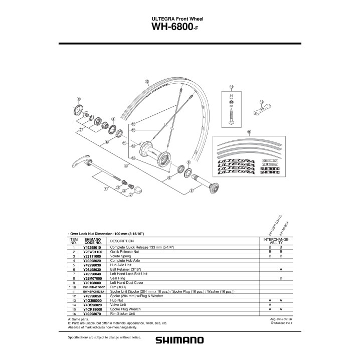 Con Shimano WH-6800-F Stânga - Piesa Original