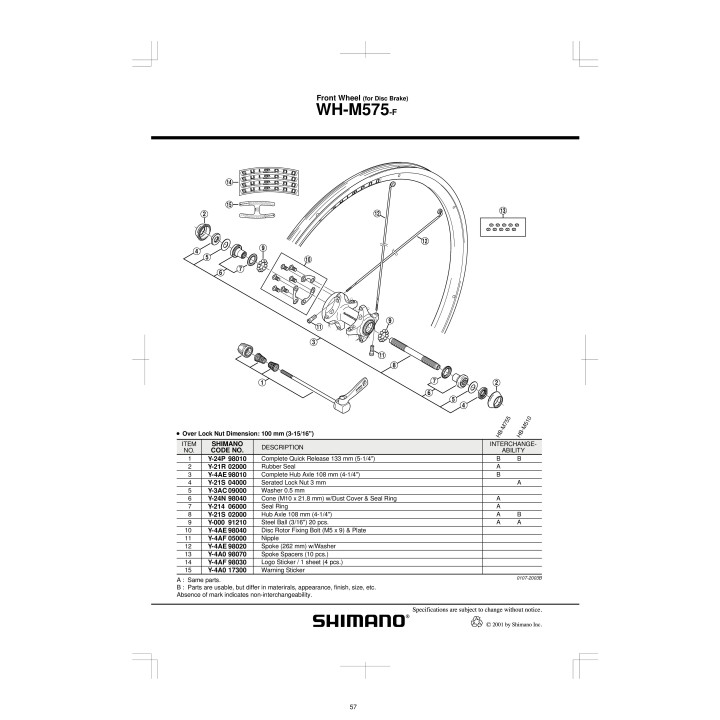 Niplu WH-M575 Shimano | Piese Bicicletă