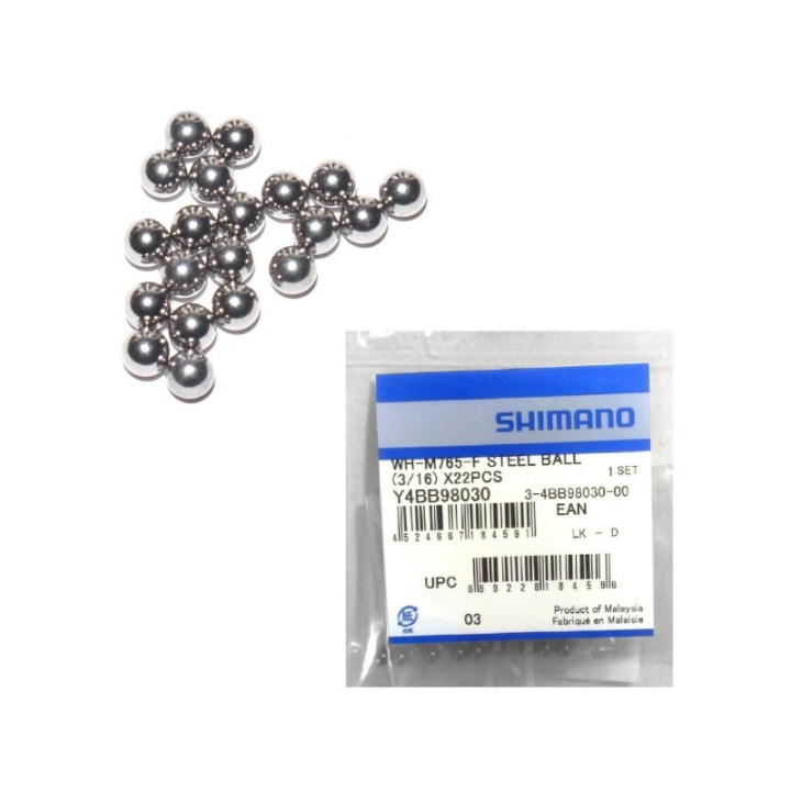 Bile Shimano oțel 3/16 pentru WH-M765-F 22 buc.