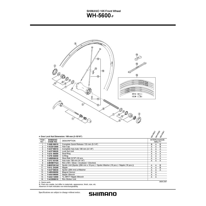 Capac Butuc Shimano WH-5600 - Piesă Original
