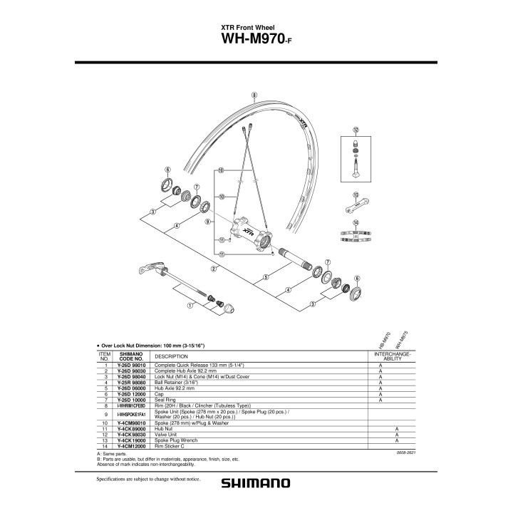 Spita Shimano WH-M970-F 278mm cu capat