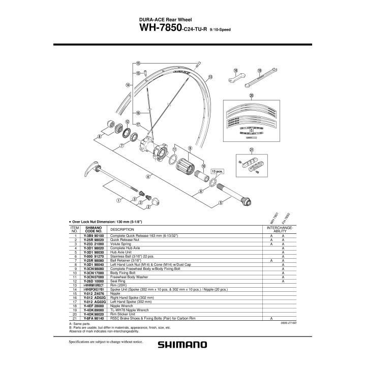 Stickere Janta Shimano WH-7850-C24-TU-R
