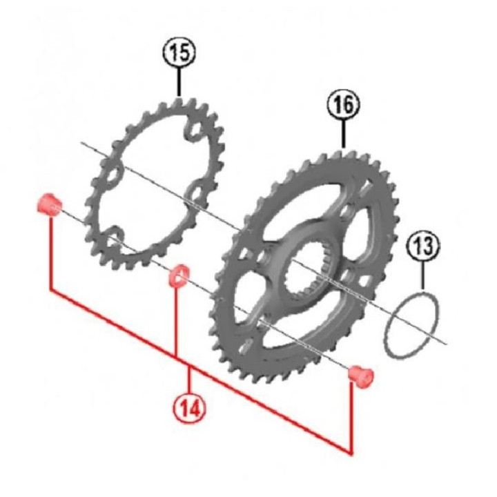 Șuruburi Fixare FC-M8100 4 Seturi Shimano