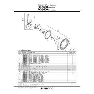 Plăcuța Sigurață Brat Stânga Shimano FC-5600