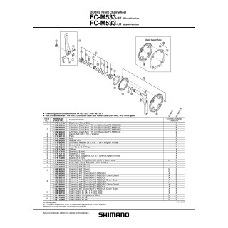 Foaia Shimano 44T negru FC-M533-LK