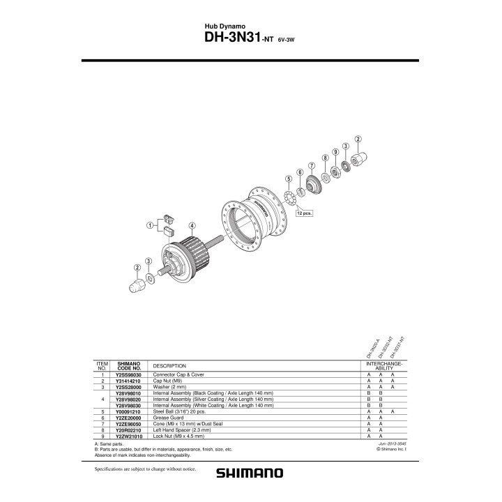 Piulita Infundata Shimano HB-IM40 M9