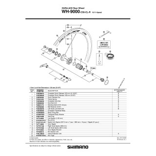 Spita Dreapta Shimano WH-9000-C50-CL-R 289mm