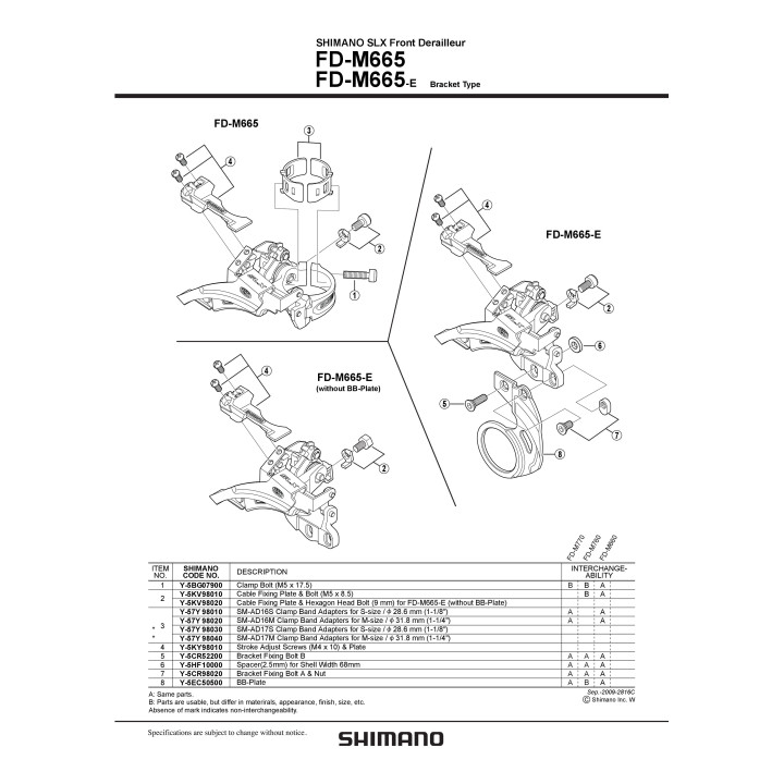 Șurub Reglaj Shimano FD-M665 M4x10