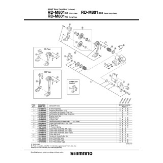 Piuliță Montură Schimbător Shimano RD-M800
