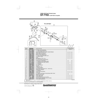 Ansamblu Corp Maneta Shimano ST-7703 Stânga