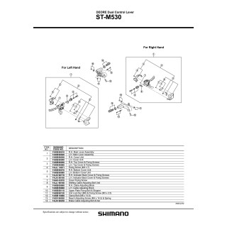 Ansamblu Corp Maneta Shimano ST-M530 Dreapta