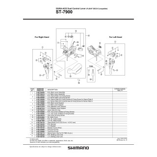 Maneta Dreapta Shimano ST-7900 - Ansamblu Corp