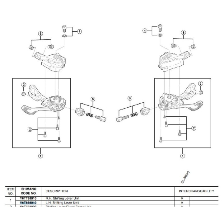 Unitate Schimbare Viteze Shimano SL-M980-I Stânga