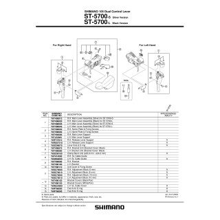 Capac mâner Shimano ST-5700 dreapta cu șuruburi