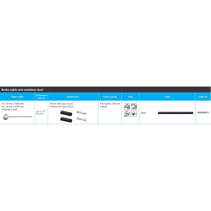 Cablu Frână Shimano MTB 2200mm cu Cămașă Neagră