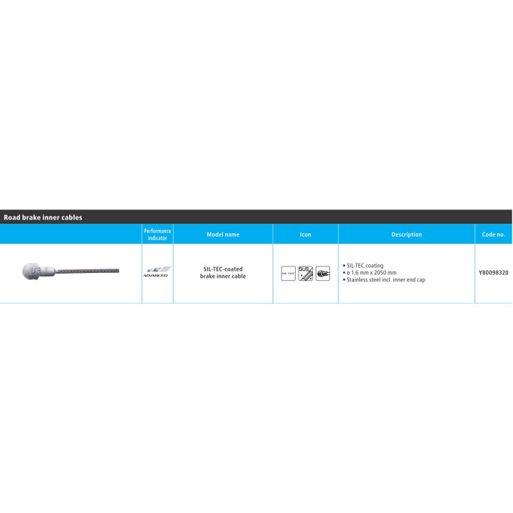 Cablu Frână Shimano PTFE 2050mm cu Capac Interior