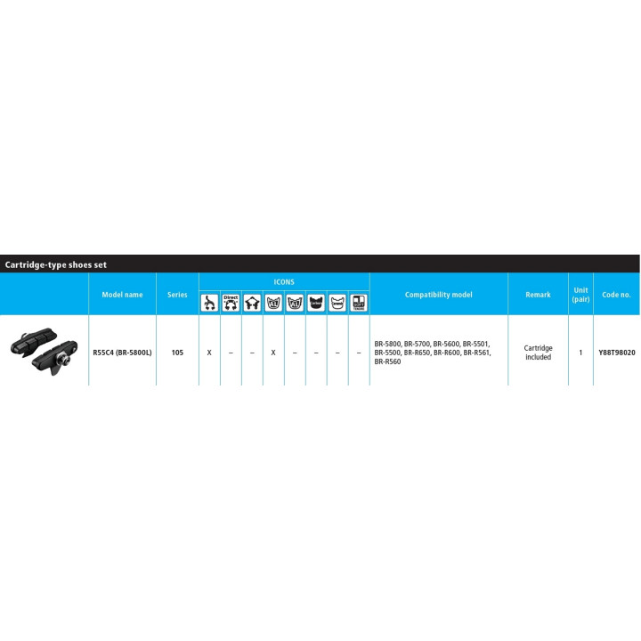 Saboti Frână Shimano BR-5800-L R55C4 Negru