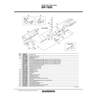 Șurub Pivot Shimano BR-7800 Față 37,8mm