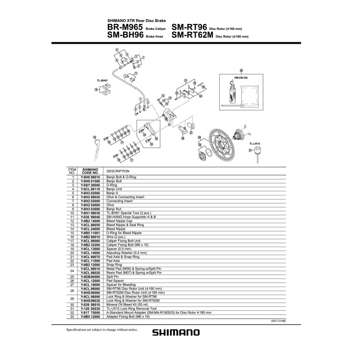 Saiba Reglaj Shimano BR-M965