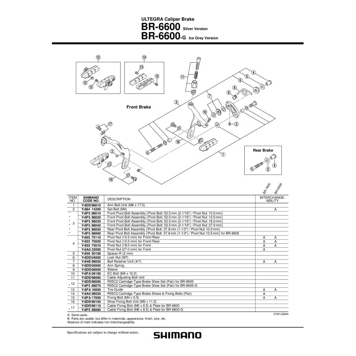 Șuruburi Fixare Shimano BR-6600 M5 x 11.2