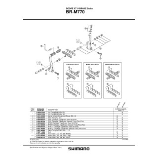 Saboti Frână Shimano BR-M770 S70C - Rezerve