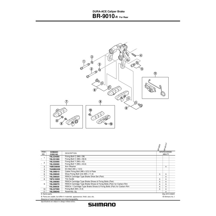 Saboti Frana Shimano BR-9010 R55C4