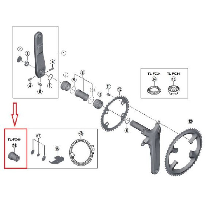 Cheie Shimano TL-FC40 montare FC-R9100-P