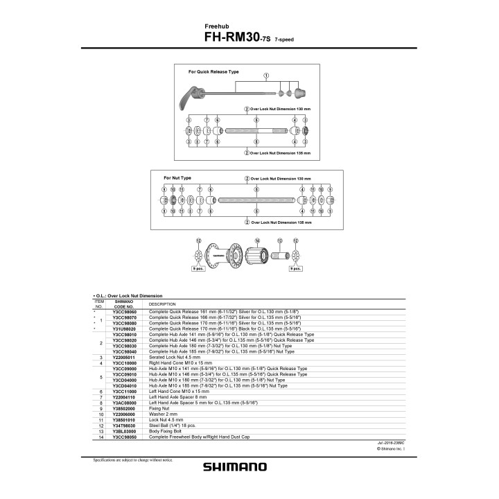 Ax Butuc Spate Shimano FH-RM30-NT 135MM