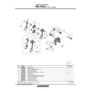 Role Schimbator Shimano RD-4700 - Ghidare & Tensionare