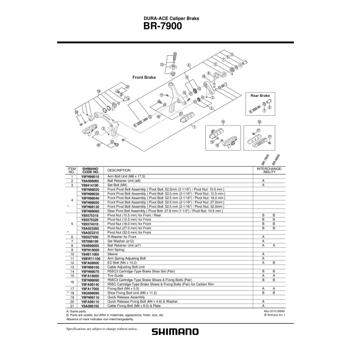 Saboti Frână Shimano R55C3 cu Șuruburi
