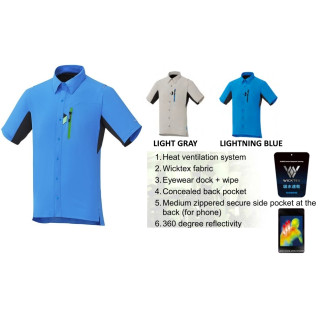 Cămașa Shimano Button Up Light Gray - Ciclism