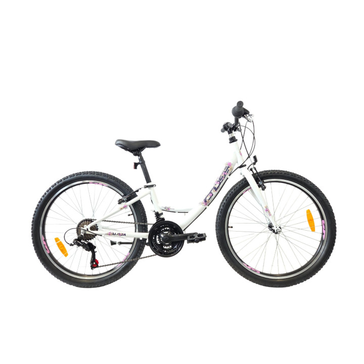 Bicicleta copii MTB CROSS Alissa 24 White 8-10 ani