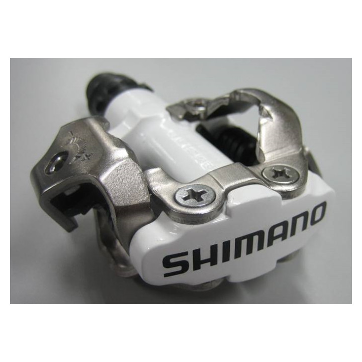 Pedale Shimano PD-M520W SPD - Alb cu Plăcuțe